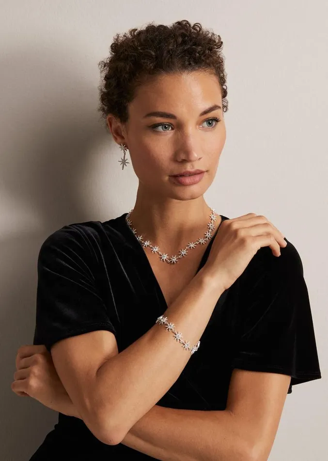Silver Plated Star Necklace Silver Women Phase Eight Jewellery