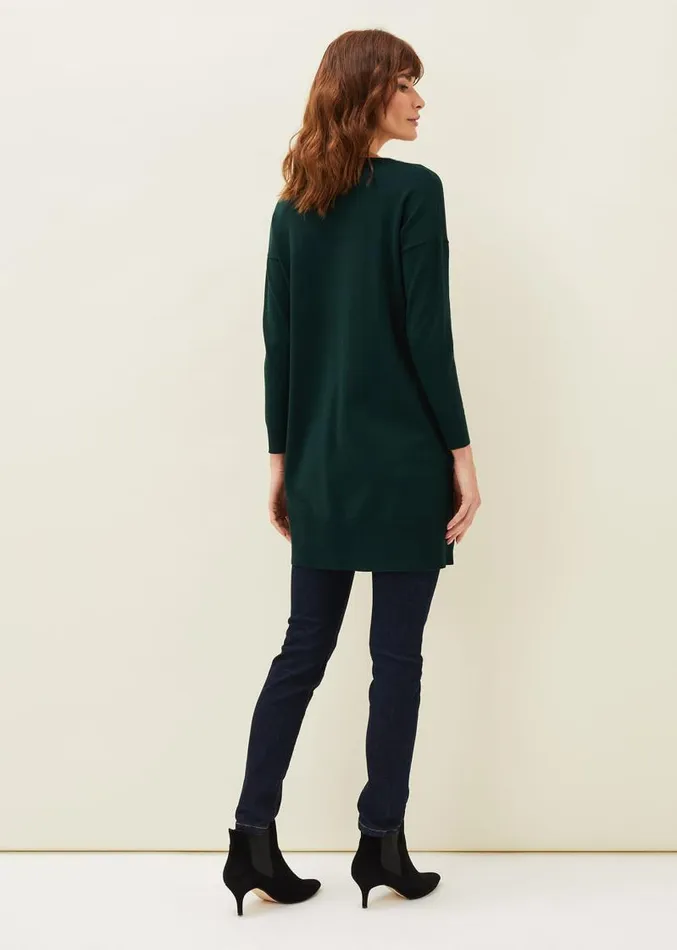 Skylar Knitted Tunic Dress Forest Women Phase Eight Dresses
