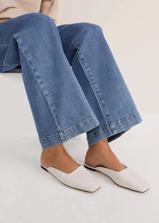 Slip On Mule Shoe Ivory Women Phase Eight Flats