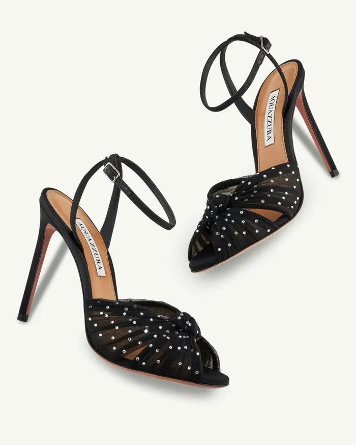 Slow Kisses Sandal 105 Black Women Aquazzura Sandals Slow Kisses Sandal 105 Black Women Aquazzura Sandals