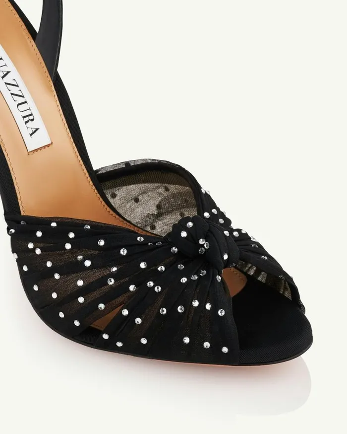 Slow Kisses Sandal 105 Black Women Aquazzura Sandals Slow Kisses Sandal 105 Black Women Aquazzura Sandals