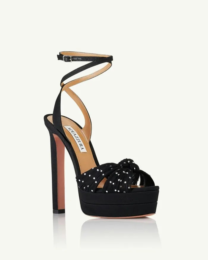 Slow Kisses Sandal Plateau 130 Black Women Aquazzura Platforms