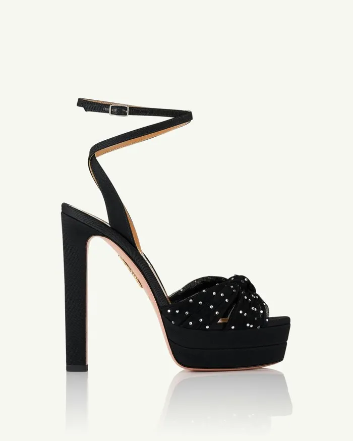 Slow Kisses Sandal Plateau 130 Black Women Aquazzura Platforms Slow Kisses Sandal Plateau 130 Black Women Aquazzura Platforms