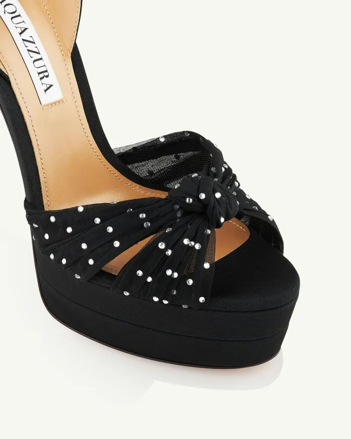 Slow Kisses Sandal Plateau 130 Black Women Aquazzura Platforms Slow Kisses Sandal Plateau 130 Black Women Aquazzura Platforms