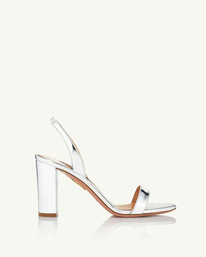 So Nude Block Sandal 85 Silver Women Aquazzura Sandals So Nude Block Sandal 85 Silver Women Aquazzura Sandals
