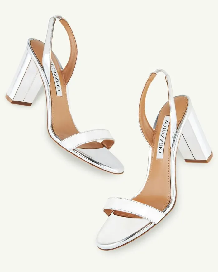 So Nude Block Sandal 85 Silver Women Aquazzura Sandals So Nude Block Sandal 85 Silver Women Aquazzura Sandals