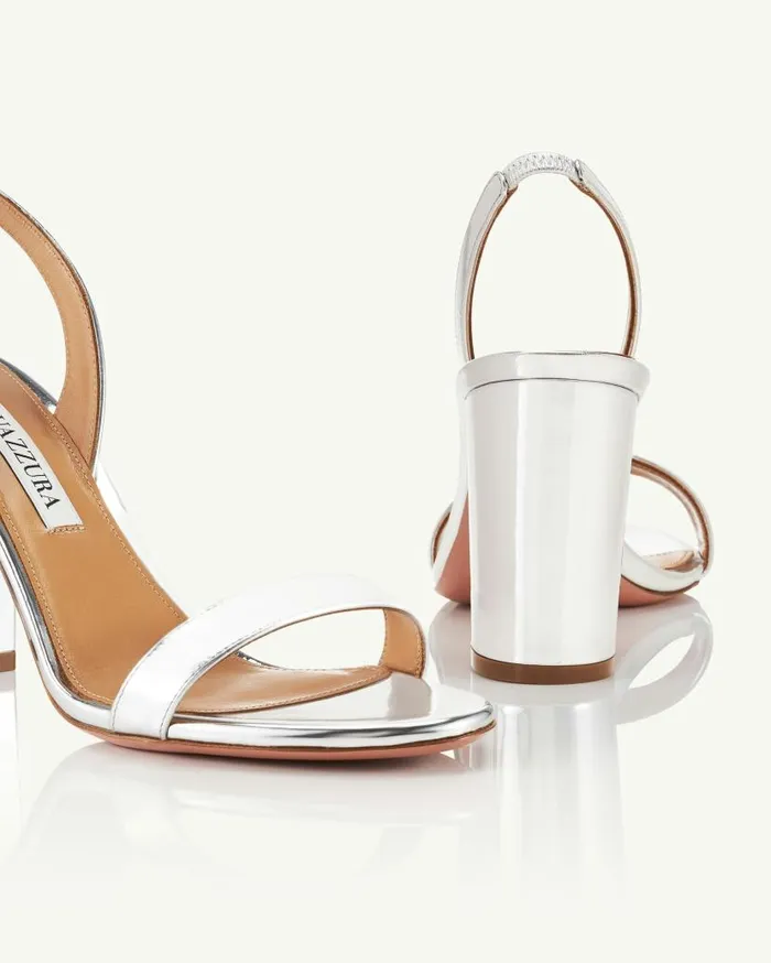 So Nude Block Sandal 85 Silver Women Aquazzura Sandals So Nude Block Sandal 85 Silver Women Aquazzura Sandals