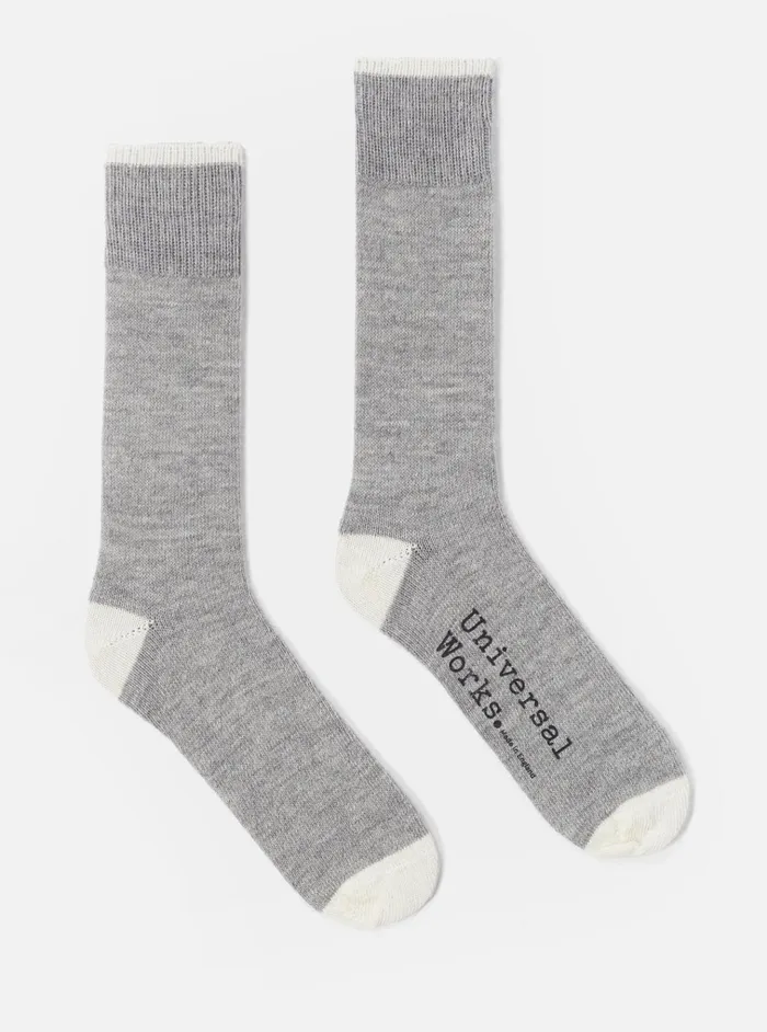 Socks Men Universal Works Universal Works Alpaca Sock In Grey Marl Alpaca Wool