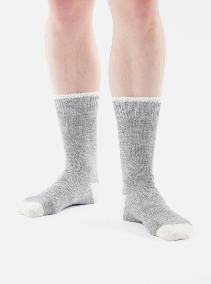 Socks Men Universal Works Universal Works Alpaca Sock In Grey Marl Alpaca Wool