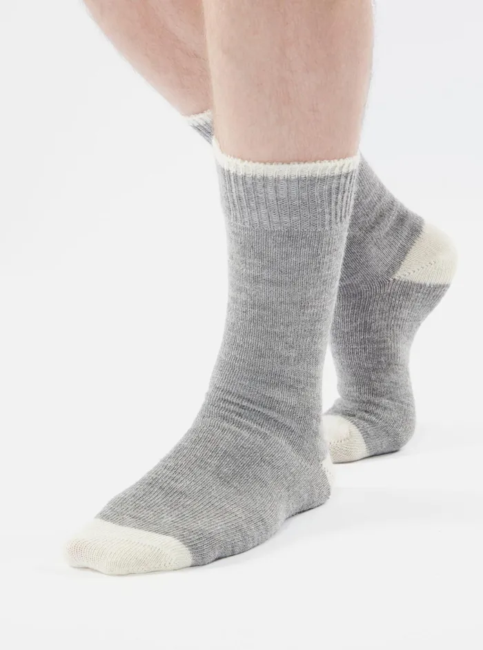 Socks Men Universal Works Universal Works Alpaca Sock In Grey Marl Alpaca Wool