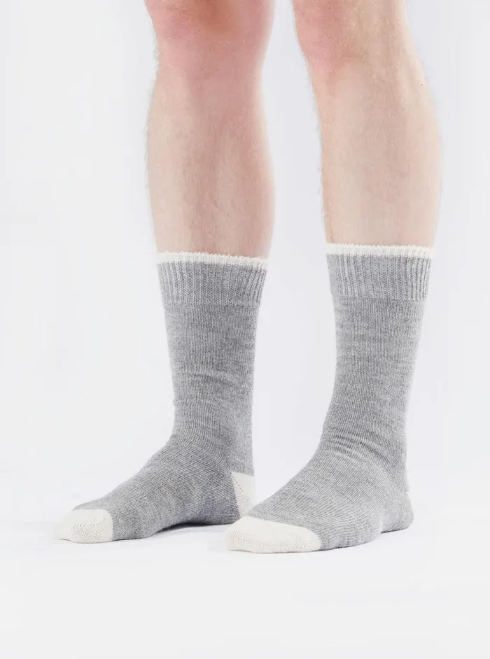 Socks Men Universal Works Universal Works Alpaca Sock In Grey Marl Alpaca Wool