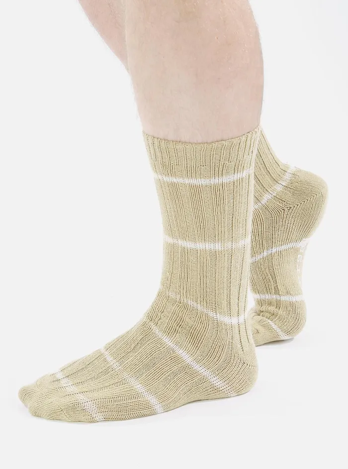 Socks Men Universal Works Universal Works Slub Sock In Dark Sand Tie Dye Knit Socks Men Universal Works Universal Works Slub Sock In Dark Sand Tie Dye Knit