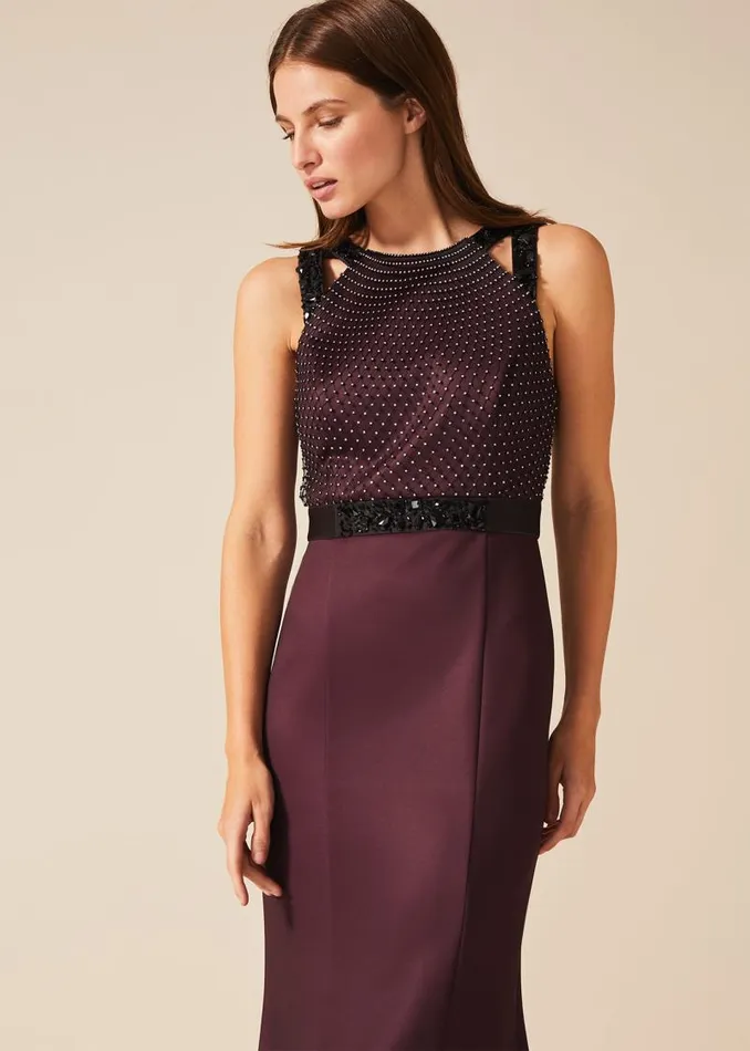 Sofia Beaded Bodice Dress Port Women Phase Eight Dresses
