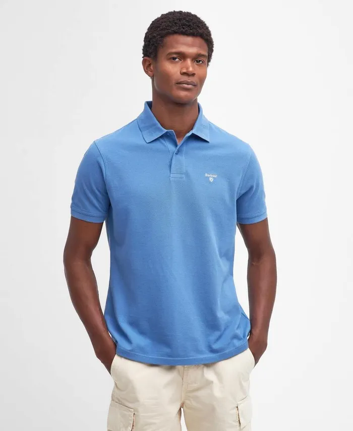Sports Polo Shirt Dusty Green Men Barbour Polo Shirts