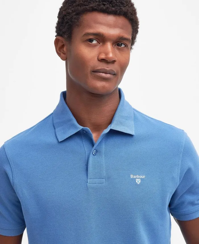Sports Polo Shirt Dusty Green Men Barbour Polo Shirts