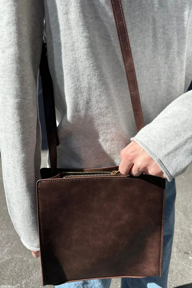 Square Purse Brown Women Brandy Melville Bags and Backpacks