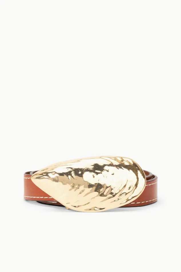 STAUD Belts Women STAUD SHELL BUCKLE BELT TAN