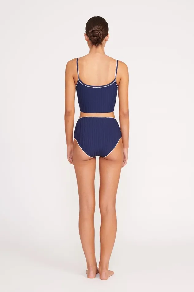 STAUD Bikinis Women STAUD ABBY SWIM TOP NAVY WHITE STAUD Bikinis Women STAUD ABBY SWIM TOP NAVY WHITE