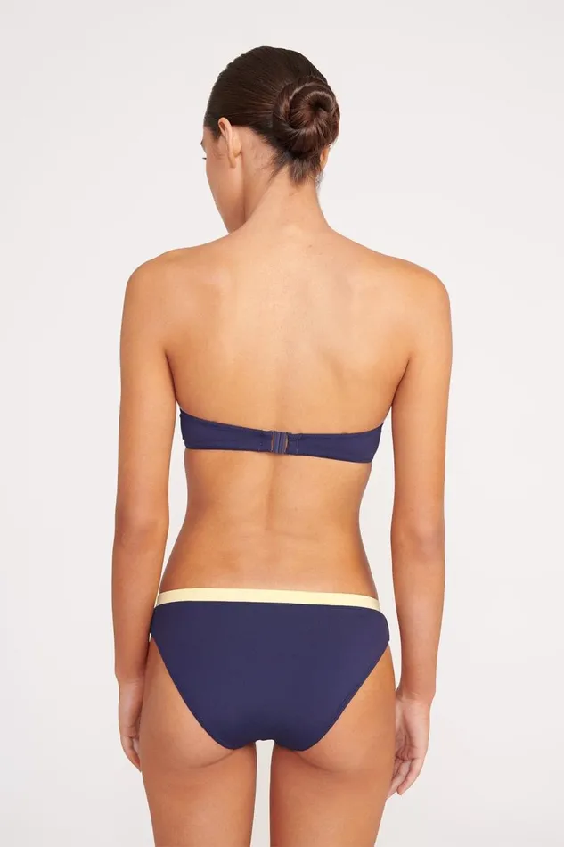 STAUD Bikinis Women STAUD JO BALCONETTE BIKINI TOP NAVY COLORBLOCK