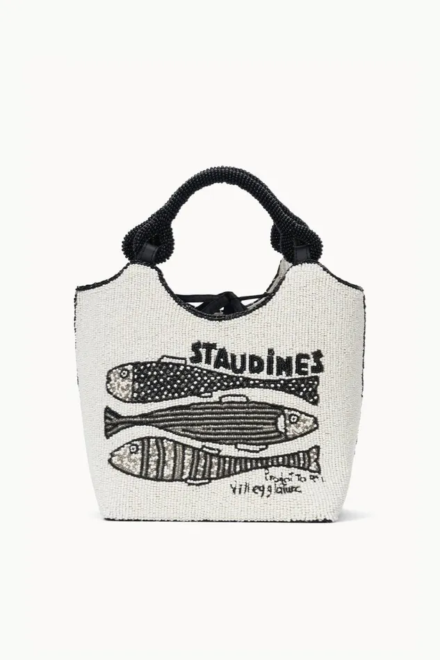 STAUD Bucket Women STAUD COTE BEADED BAG STAUDINES CREAM