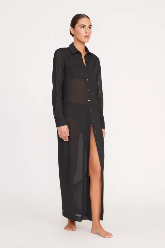 STAUD CoverUps Women STAUD VITA DRESS BLACK STAUD CoverUps Women STAUD VITA DRESS BLACK