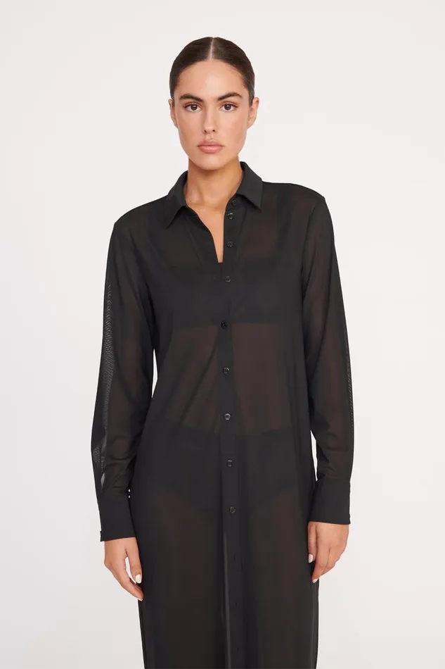 STAUD CoverUps Women STAUD VITA DRESS BLACK STAUD CoverUps Women STAUD VITA DRESS BLACK