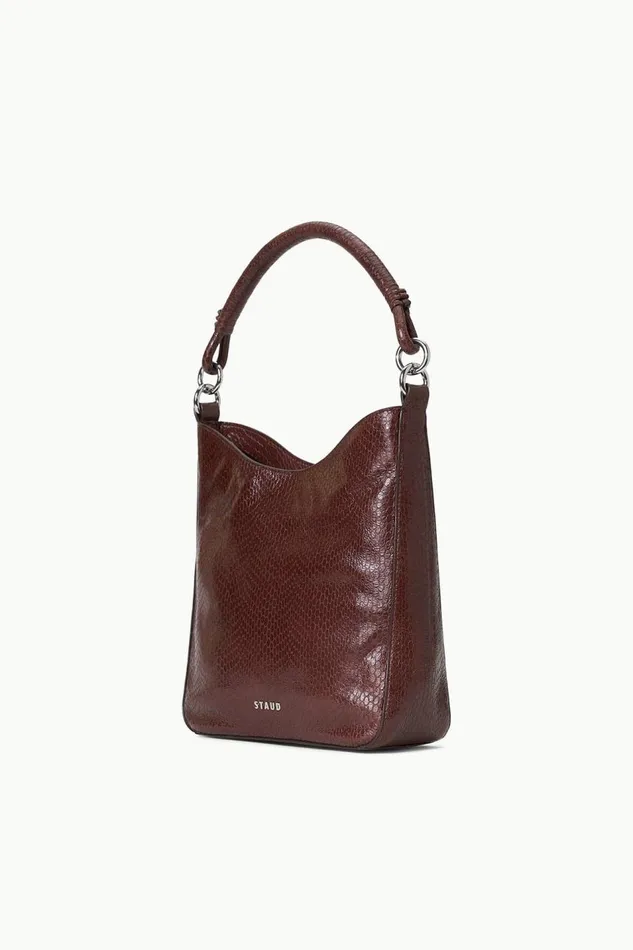 STAUD Crossbody Women STAUD MEL CROSSBODY BAG MAHOGANY SNAKE EMBOSSED STAUD Crossbody Women STAUD MEL CROSSBODY BAG MAHOGANY SNAKE EMBOSSED