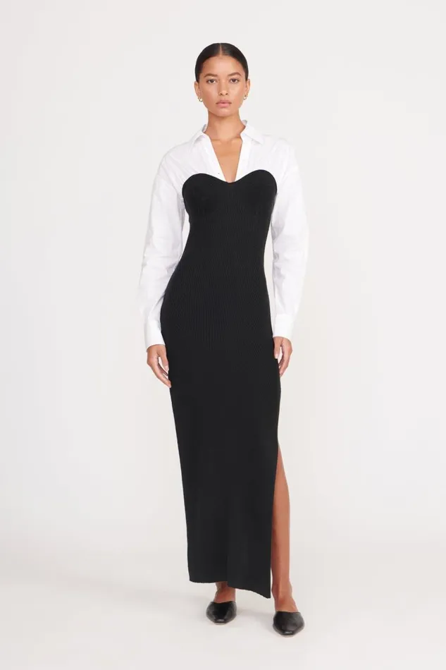 STAUD Dresses Women STAUD HAZEL DRESS BLACK WHITE