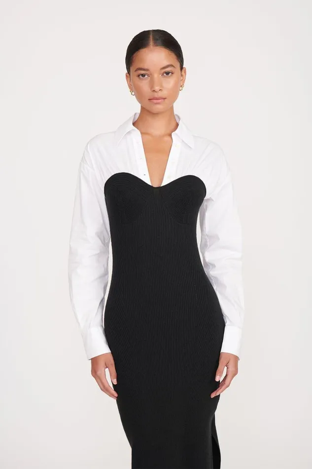 STAUD Dresses Women STAUD HAZEL DRESS BLACK WHITE STAUD Dresses Women STAUD HAZEL DRESS BLACK WHITE