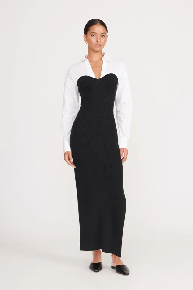 STAUD Dresses Women STAUD HAZEL DRESS BLACK WHITE STAUD Dresses Women STAUD HAZEL DRESS BLACK WHITE