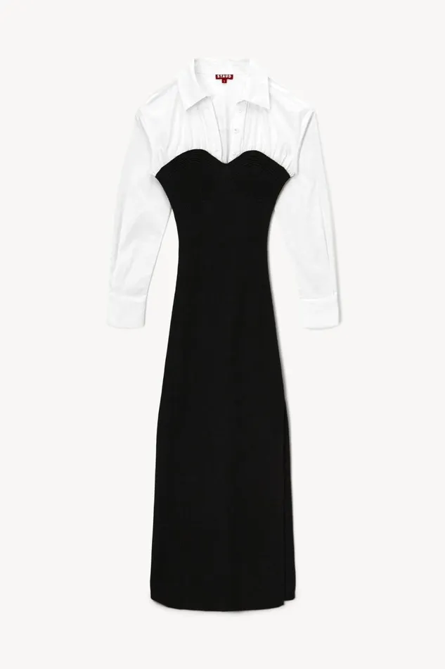 STAUD Dresses Women STAUD HAZEL DRESS BLACK WHITE STAUD Dresses Women STAUD HAZEL DRESS BLACK WHITE
