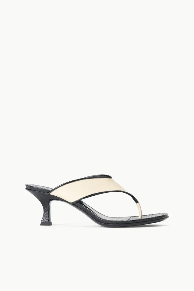 STAUD Heels Women STAUD NATALIA THONG SANDAL CREAM BLACK