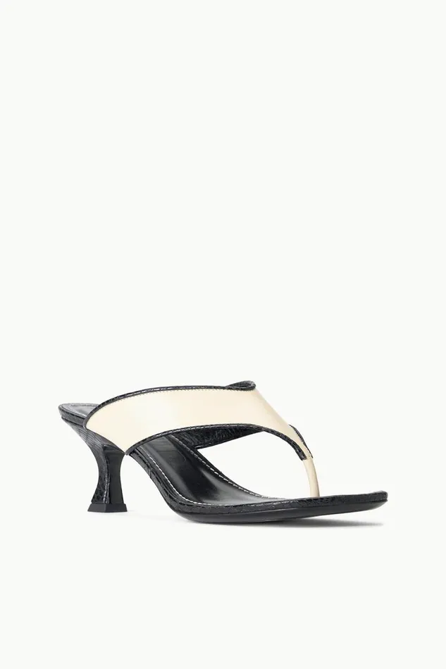 STAUD Heels Women STAUD NATALIA THONG SANDAL CREAM BLACK STAUD Heels Women STAUD NATALIA THONG SANDAL CREAM BLACK