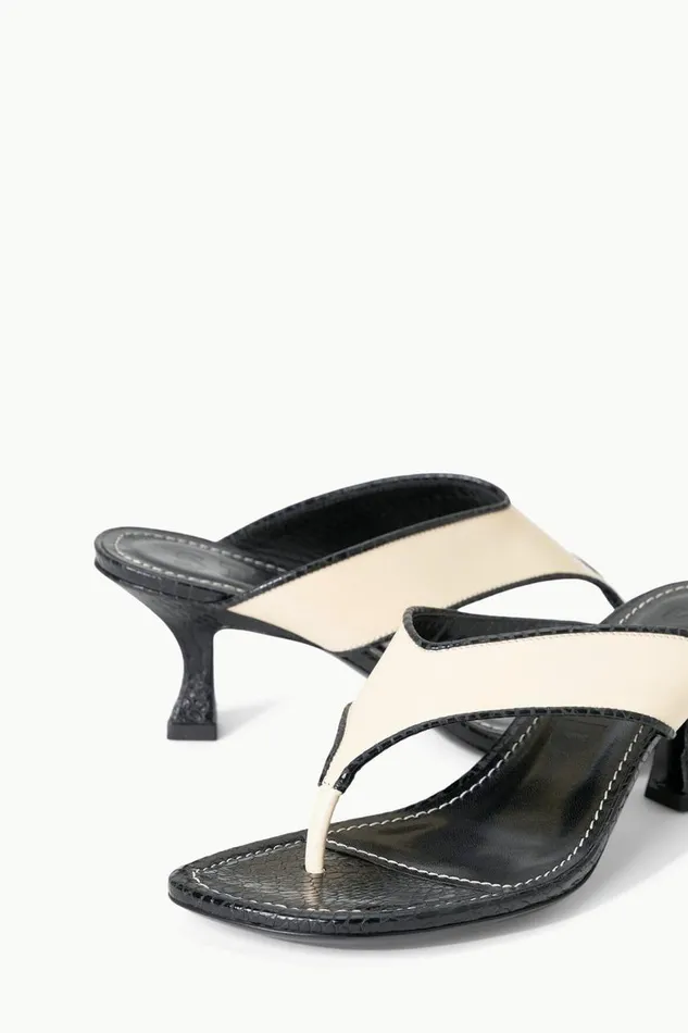 STAUD Heels Women STAUD NATALIA THONG SANDAL CREAM BLACK STAUD Heels Women STAUD NATALIA THONG SANDAL CREAM BLACK