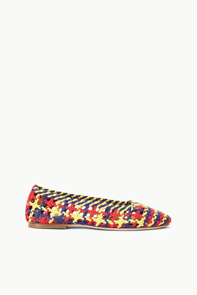 STAUD Mules and Flats Women STAUD NELL CROCHET BALLERINA RED ROSE MULTI
