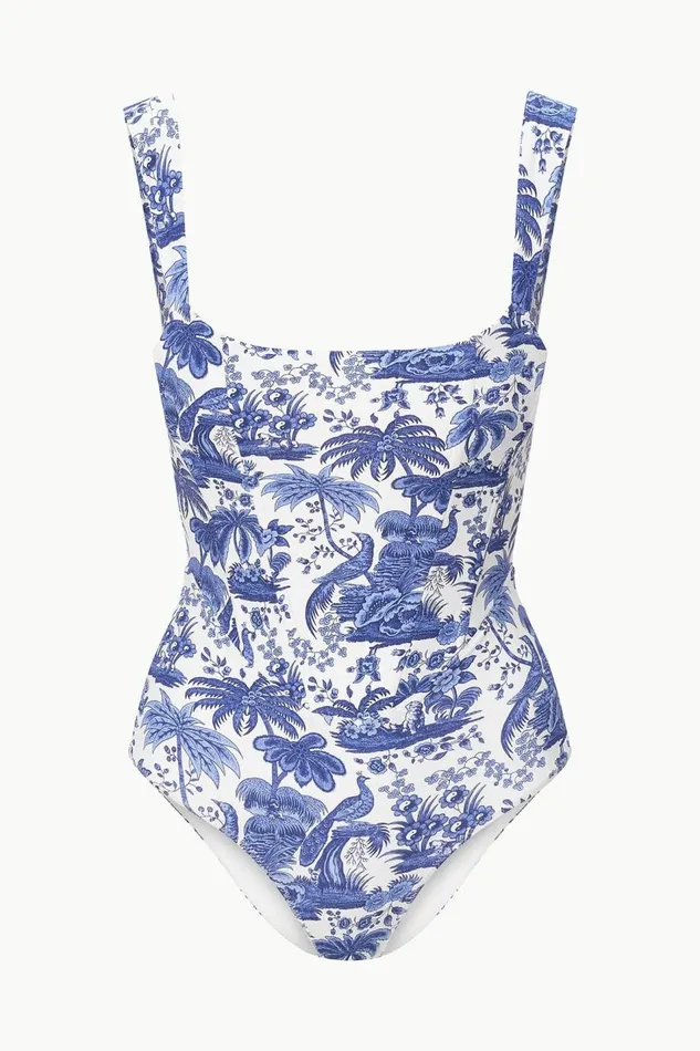 STAUD One Pieces Women STAUD ADELAIDE ONE PIECE BLUE TOILE STAUD One Pieces Women STAUD ADELAIDE ONE PIECE BLUE TOILE