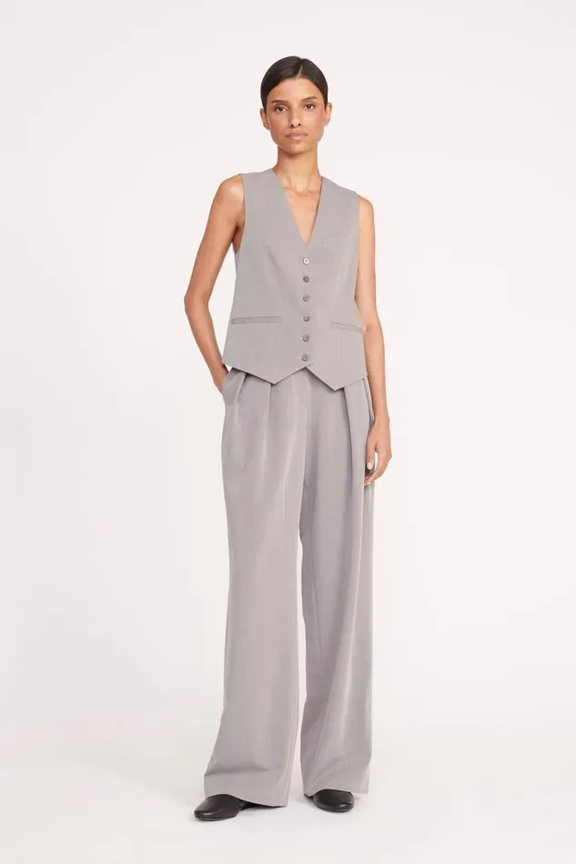 STAUD Pants and Shorts Women STAUD LUISA PANT HEATHER GREY SUITING STAUD Pants and Shorts Women STAUD LUISA PANT HEATHER GREY SUITING