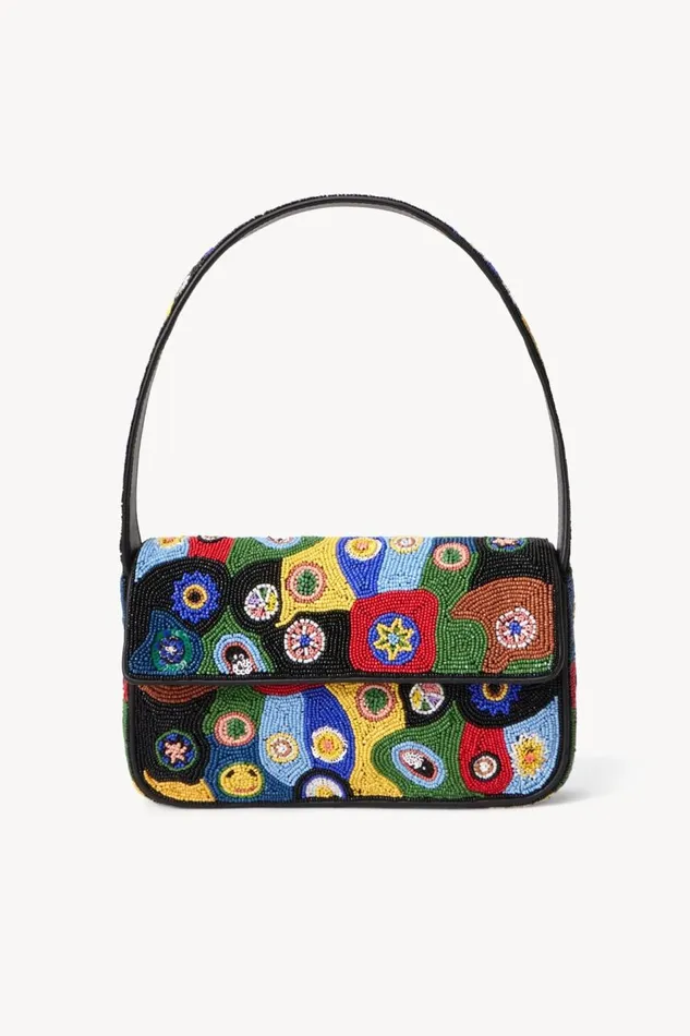 STAUD Shoulder Women STAUD TOMMY BEADED BAG BLACK MILLEFIORI