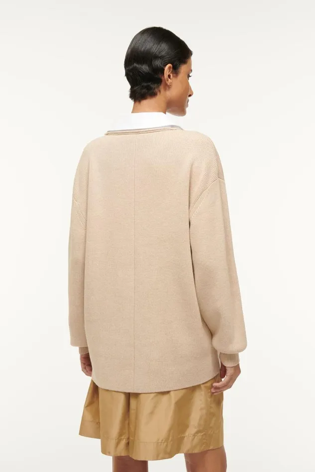 STAUD Sweaters Women STAUD PIETRO SWEATER CAMEL WHITE STAUD Sweaters Women STAUD PIETRO SWEATER CAMEL WHITE