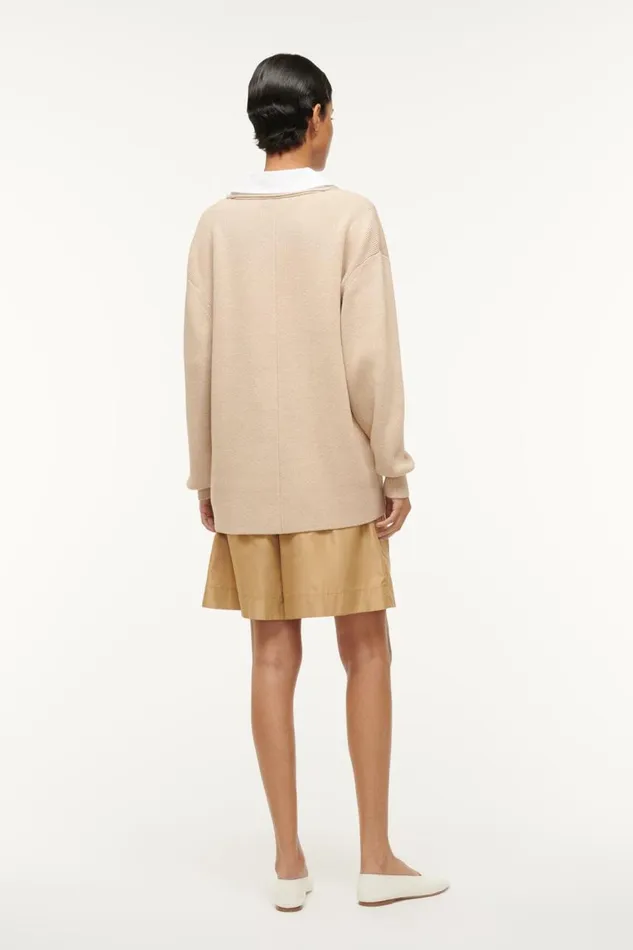 STAUD Sweaters Women STAUD PIETRO SWEATER CAMEL WHITE STAUD Sweaters Women STAUD PIETRO SWEATER CAMEL WHITE