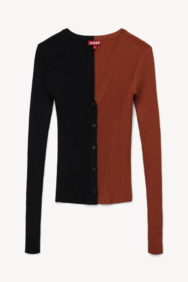 STAUD Tops Women STAUD CARGO SWEATER TAN BLACK STAUD Tops Women STAUD CARGO SWEATER TAN BLACK