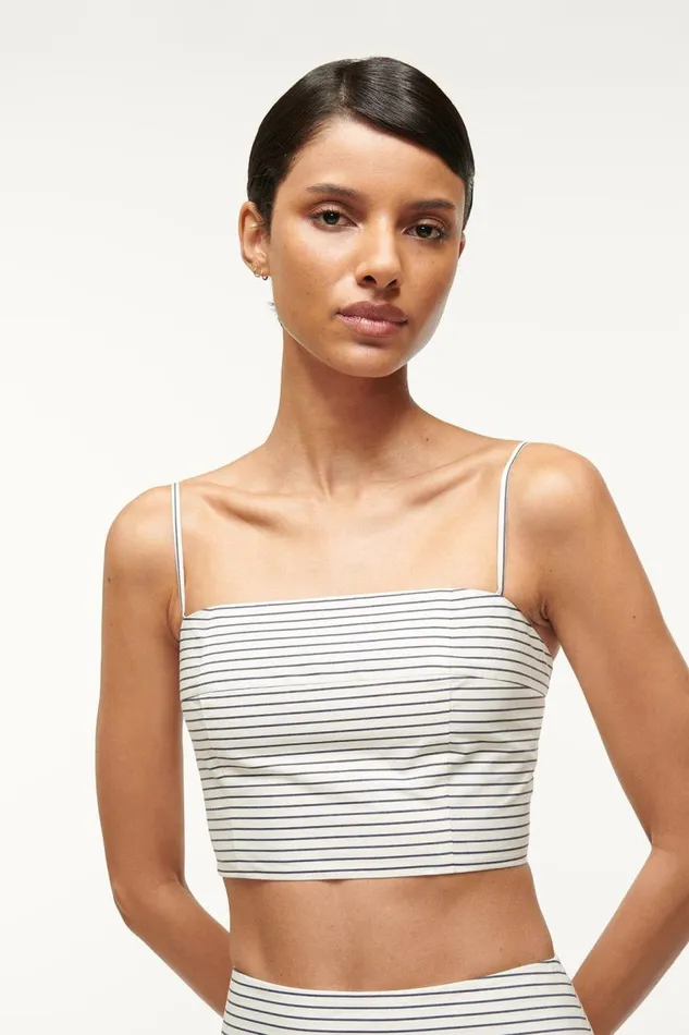 STAUD Tops Women STAUD FEDERICO TOP IVORY MICRO STRIPE STAUD Tops Women STAUD FEDERICO TOP IVORY MICRO STRIPE