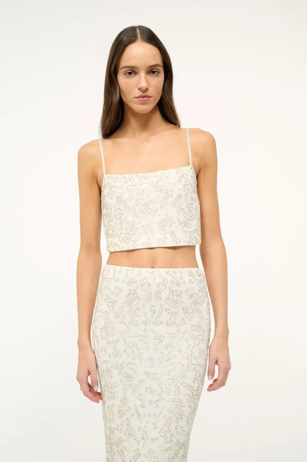 STAUD Tops Women STAUD FERMO TOP IVORY STAUD Tops Women STAUD FERMO TOP IVORY