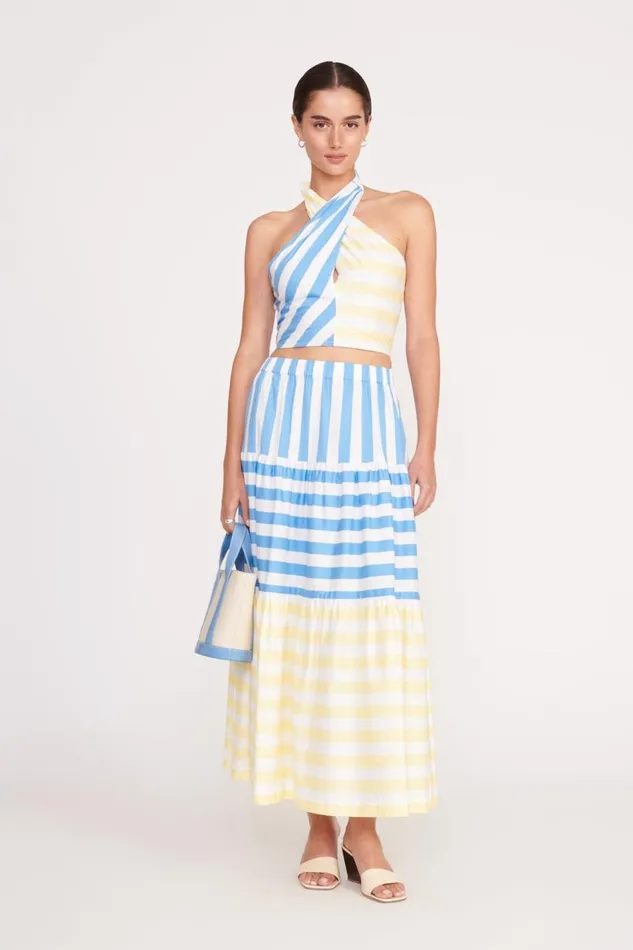 STAUD Tops Women STAUD SMOCKED KAI TOP BUTTERCUP SEASHORE STRIPE STAUD Tops Women STAUD SMOCKED KAI TOP BUTTERCUP SEASHORE STRIPE