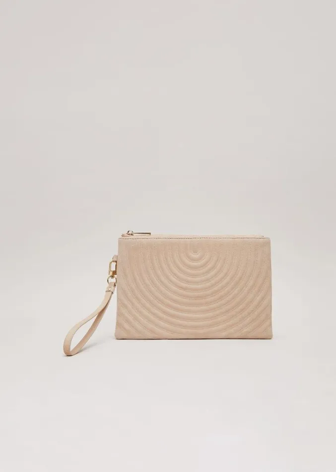 Stitch Detail Clutch Bag Neutral Women Phase Eight Bags and Clutches