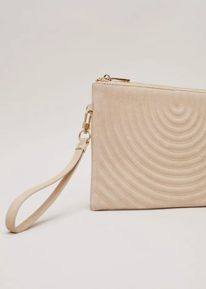 Stitch Detail Clutch Bag Neutral Women Phase Eight Bags and Clutches