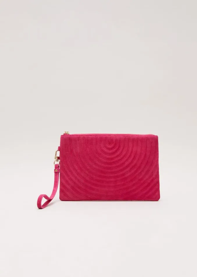 Stitch Detail Clutch Bag Pink Women Phase Eight Bags and Clutches