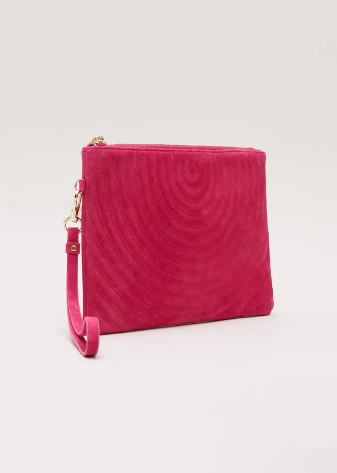 Stitch Detail Clutch Bag Pink Women Phase Eight Bags and Clutches