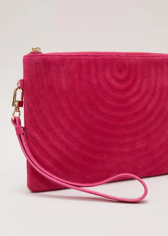 Stitch Detail Clutch Bag Pink Women Phase Eight Bags and Clutches