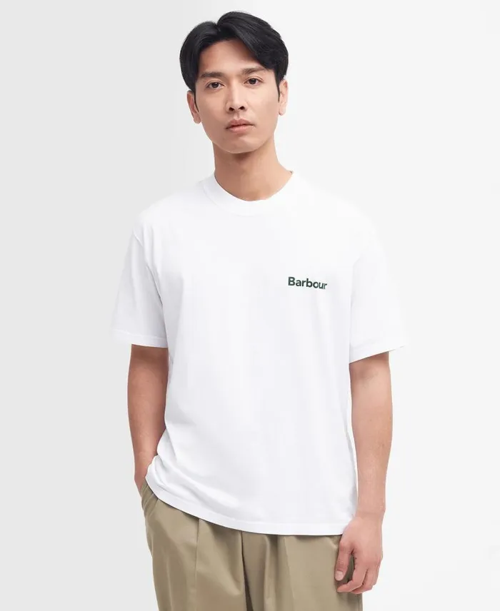 Stowell Oversized TShirt Classic White Men Barbour TShirts